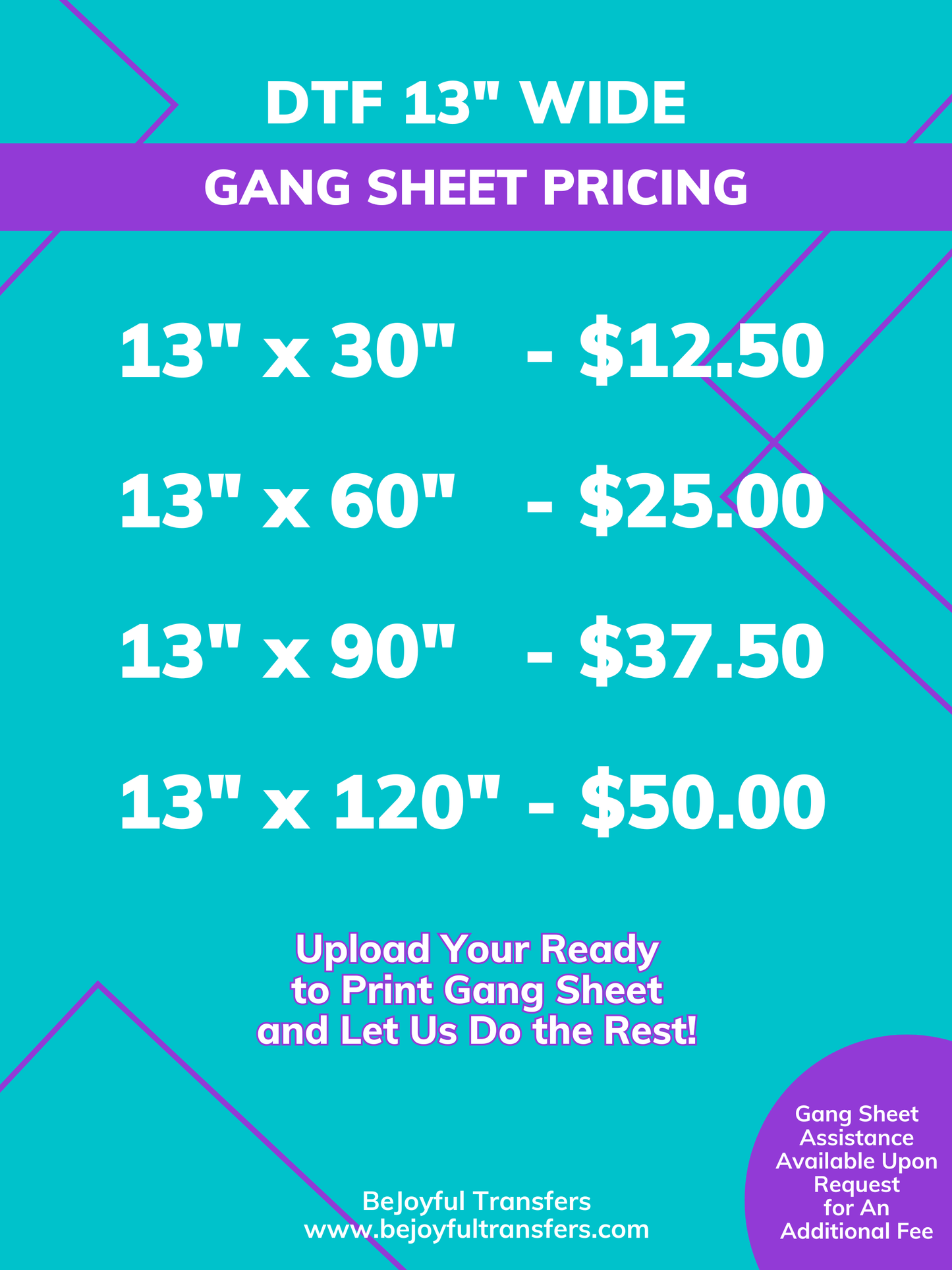 Custom DTF Gang Sheets - Bring Your Own Gang Sheet (BYOGS)
