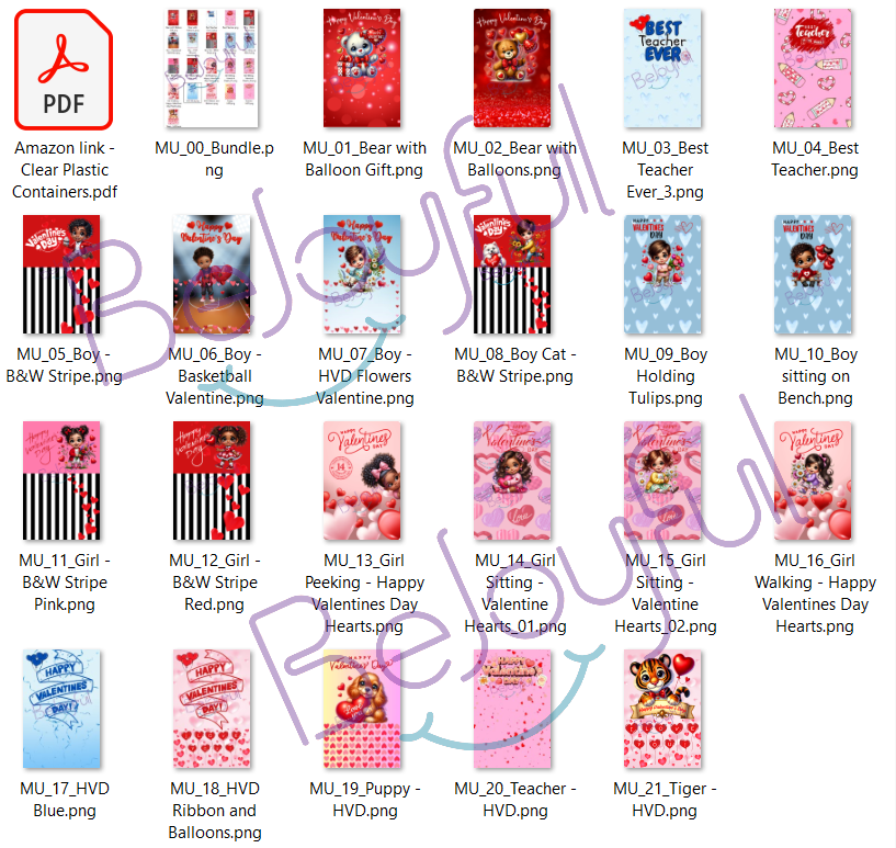 DIGITAL DOWNLOAD - Valentine Template Bundle - Small Clamshell