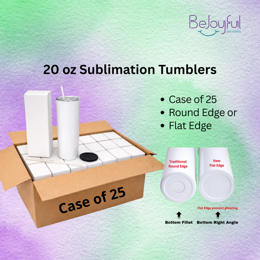 Straight 20 oz Sublimation Tumblers (Case of 25)