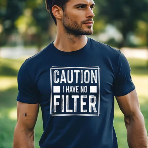 Caution I Have No Filter (Screen Print Transfer)