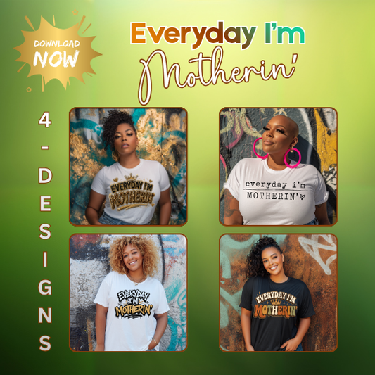 Everyday I’m Motherin PNG | Mom Life Design | Leopard Glam Mom | Funny Motherhood Quote | Trendy Mama Graphic | Instant Download for DTF & Sublimation