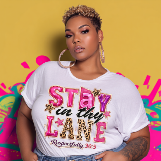 DIGITAL DOWNLOAD - Stay In Thy Lane PNG, Christian Faith Quote Design, Trendy Coquette Leopard Patchwork Sublimation File, Instant Digital Download