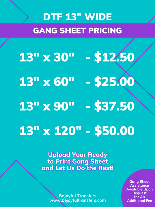 Custom DTF Gang Sheets - Bring Your Own Gang Sheet (BYOGS)