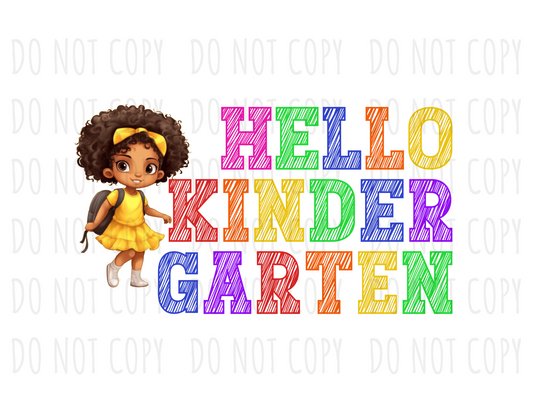 Back to School PNG Bundle | Pre-K to 6th Grade Designs | Hello Pre-K Kindergarten 1st 2nd 3rd 4th 5th 6th Grade | Girl Version | DTF Sublimation | Digital Download