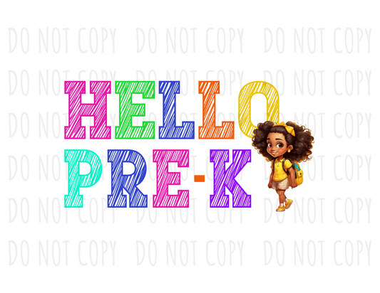 Back to School PNG Bundle | Pre-K to 6th Grade Designs | Hello Pre-K Kindergarten 1st 2nd 3rd 4th 5th 6th Grade | Girl Version | DTF Sublimation | Digital Download