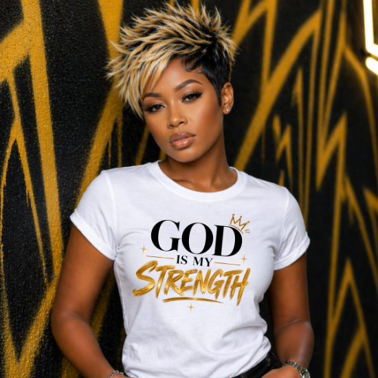 God Is My Strength PNG | Design 1 | Christian Faith Quote Design | Religious Typography Graphic | Church Shirt Design | Sublimation | DTF | Instant Digital Download