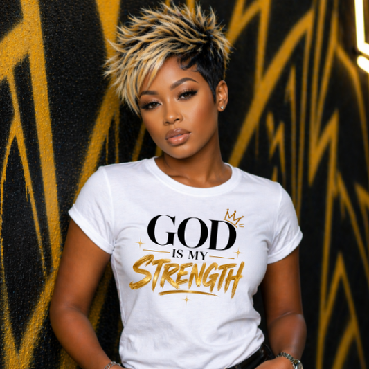 God Is My Strength PNG | Design 1 | Christian Faith Quote Design | Religious Typography Graphic | Church Shirt Design | Sublimation | DTF | Instant Digital Download