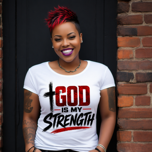 God Is My Strength PNG | Design 4 | Christian Faith Quote Design | Religious Typography Graphic | Church Shirt Design | Sublimation | DTF | Instant Digital Download