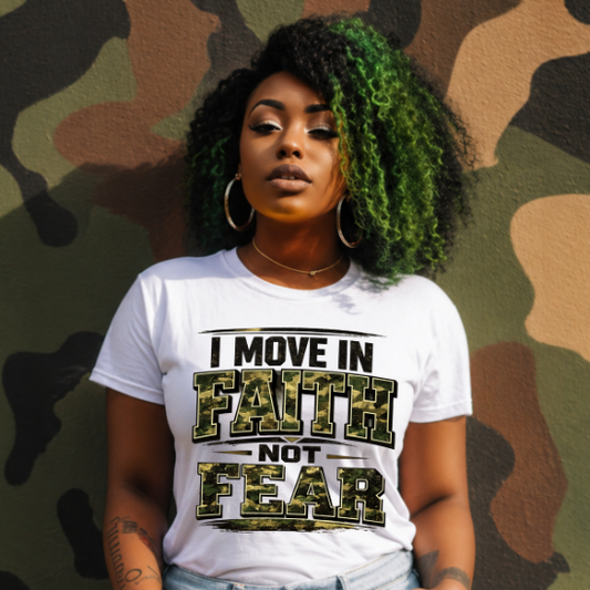 I Move In Faith Not Fear PNG | Design 4 | Christian Quote Design | Religious Digital Download | Faith Based Graphic | DTF | Sublimation Print File