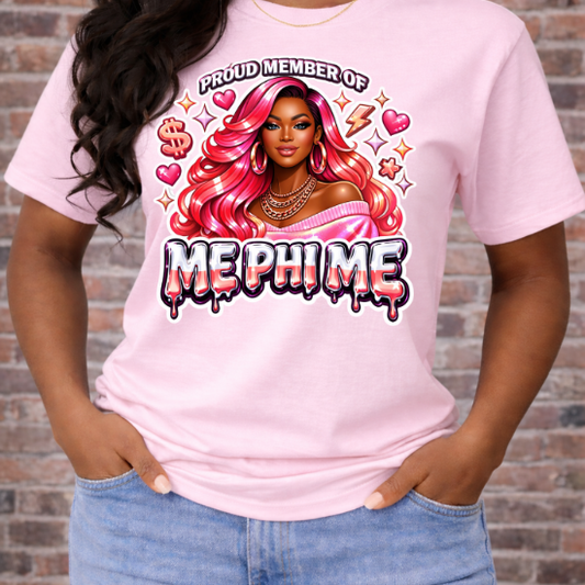 DIGITAL DOWNLOAD - Proud Member of Me Phi Me PNG Sorority Inspired Black Girl Graphic Divine Nine Style Afro Glam Sublimation
